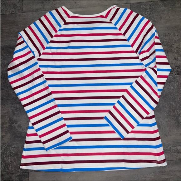 SPANX Ocean Striped Hibiscus Rash guard Swim Shirt Long Sleeve S - Picture 4 of 5